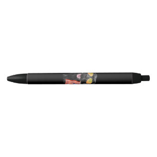 Dog Lover Black Labrador USA American Flag Ink Pen
