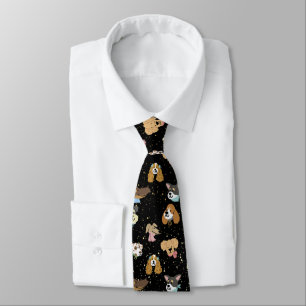 DOG LOVER BLACK NECK TIE