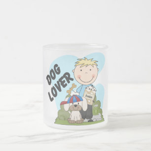 Dog Lover Blonde Boy T shirts and Gifts Frosted Glass Coffee Mug