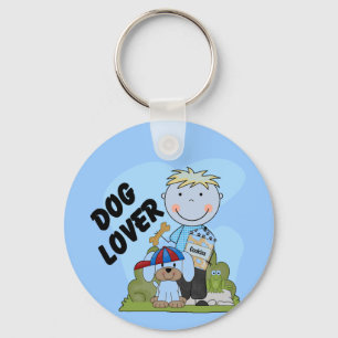Dog Lover Blonde Boy T shirts and Gifts Key Ring