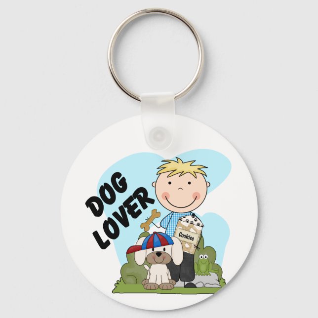 Dog Lover Blonde Boy T shirts and Gifts Key Ring (Front)
