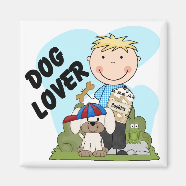 Dog Lover Blonde Boy T shirts and Gifts Magnet (Front)