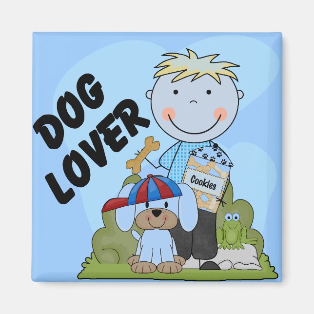 Dog Lover Blonde Boy T shirts and Gifts Magnet (Front)