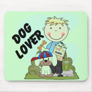 Dog Lover Blonde Boy T shirts and Gifts Mouse Mat