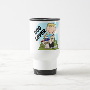 Dog Lover Blonde Boy T shirts and Gifts Travel Mug