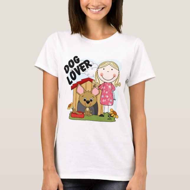 Dog Lover Blonde Girl T-shirts and Gifts (Front)