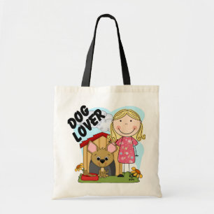 Dog Lover Blonde Girl T-shirts and Gifts Tote Bag
