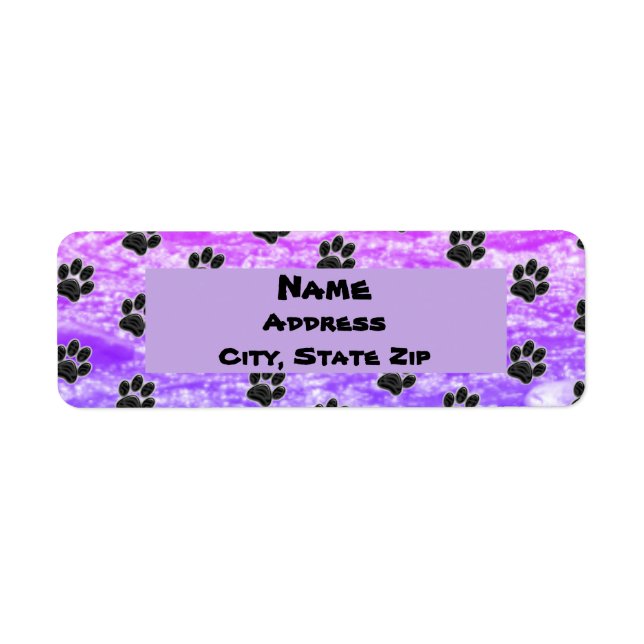 Dog Lover Blue Purple Abstract Puppy Paw Print  (Front)