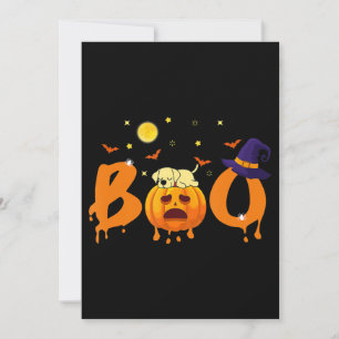 Dog Lover  Boo Halloween Labrador Sleep On Pumpkin Card