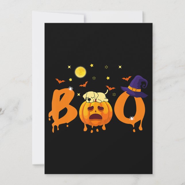 Dog Lover |Boo Halloween Labrador Sleep On Pumpkin Card (Front)