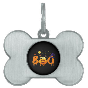 Dog Lover Boo Halloween Labrador Sleep On Pumpkin Pet ID Tag