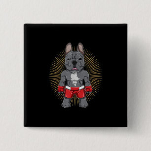 Dog Lover Brave French Bulldog Fighter 15 Cm Square Badge