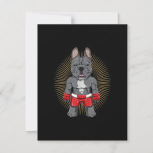 Dog Lover Brave French Bulldog Fighter Thank You Card