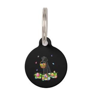 Dog Lover Bunny Black Labrador Dog & Easter Eggs Pet Tag