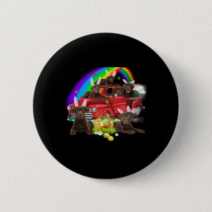 Dog Lover Bunny Chocolate Labrador Easter Day 6 Cm Round Badge