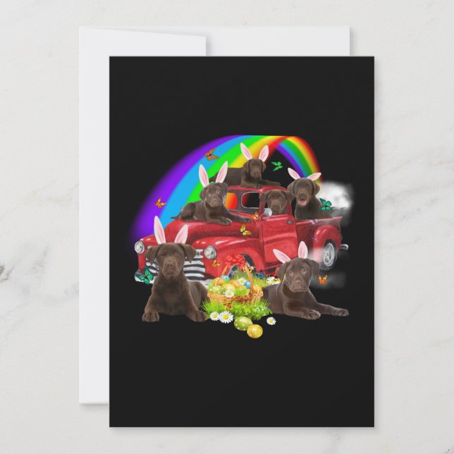 Dog Lover | Bunny Chocolate Labrador Easter Day Card (Front)