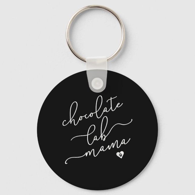 Dog Lover | Chocolate Lab Mama Key Ring (Front)