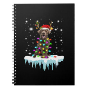 Dog Lover Chocolate Labrador Christmas Light Notebook