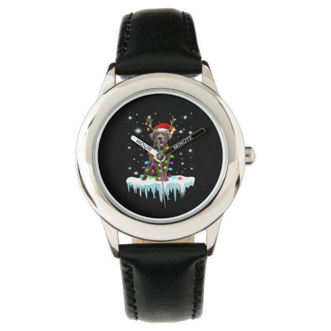 Dog Lover | Chocolate Labrador Christmas Light Watch (Front)