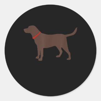 Dog Lover | Chocolate Labrador Dog Silhouette Classic Round Sticker