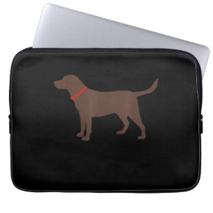 Dog Lover   Chocolate Labrador Dog Silhouette Laptop Sleeve