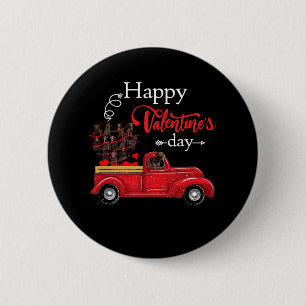 Dog Lover Chocolate Labrador Happy Valentine 6 Cm Round Badge