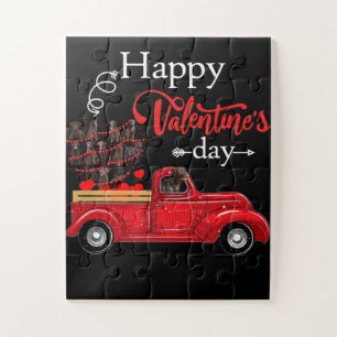 Dog Lover   Chocolate Labrador Happy Valentine Jigsaw Puzzle