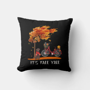 Dog Lover   Chocolate Labrador It's Fall Y'all Cushion