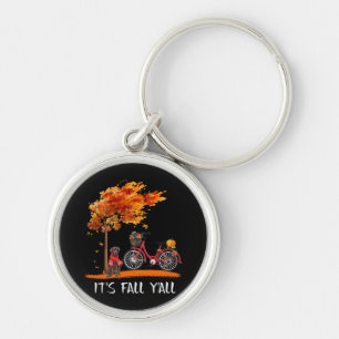 Dog Lover Chocolate Labrador It's Fall Y'all Key Ring