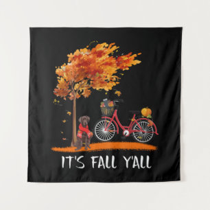 Dog Lover   Chocolate Labrador It's Fall Y'all Tapestry