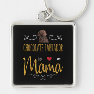 Dog Lover Chocolate Labrador Mama Key Ring