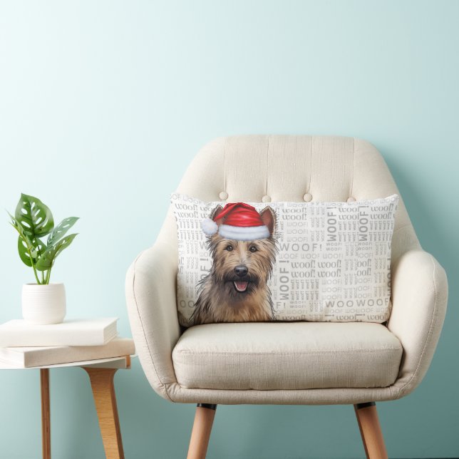 Dog Lover Christmas Berger Picard Holiday Lumbar Cushion (Chair)