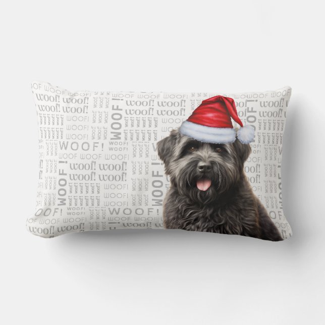 Dog Lover Christmas Cute Bouvier Holiday Lumbar Cushion (Front)