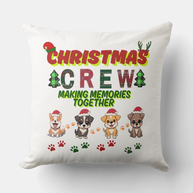 Dog Lover Christmas Family-Christmas crew dogs  Cushion (Front)