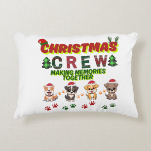 Dog Lover Christmas Family-Christmas crew dogs  Decorative Cushion