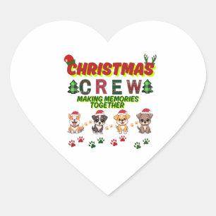 Dog Lover Christmas Family-Christmas crew dogs  Heart Sticker