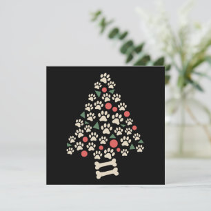 Dog Lover Christmas Paw Tree Paws Holiday Gift Card