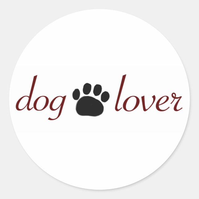 Dog Lover Classic Round Sticker (Front)