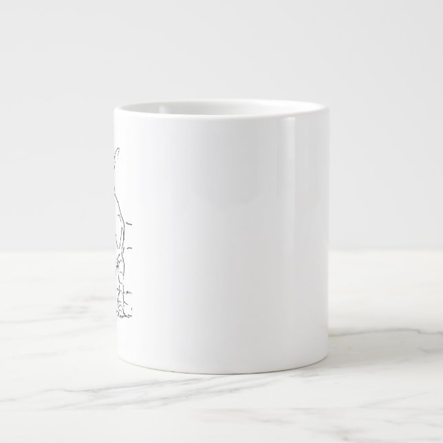 Dog Lover Coffee Mug, Beagle Illustration Large Coffee Mug (Front)