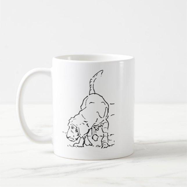 Dog Lover Coffee Mug, Beagle Illustration Mug (Left)