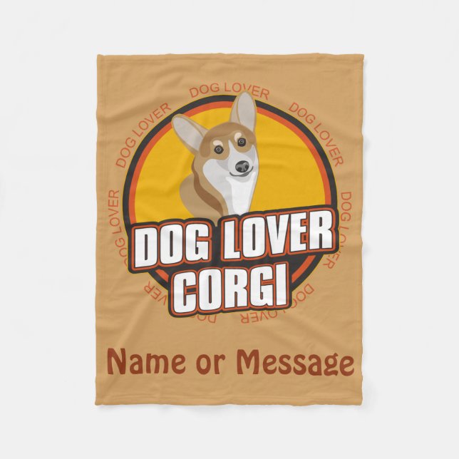 Dog Lover Corgi Blanket Customise Name / Message (Front)