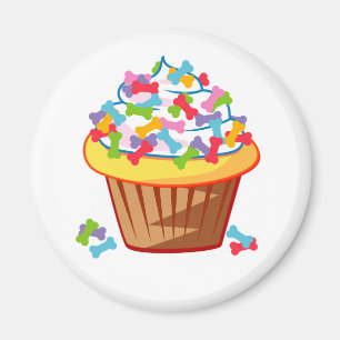 Dog Lover – Cupcake with Dog Bones Magnet