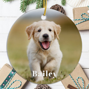 Dog Lover Custom Modern Simple Pet Photo Ceramic Tree Decoration