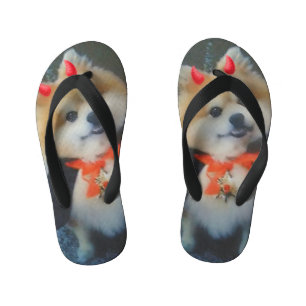 Dog Lover Custom Pet Photo Kid's Flip Flops