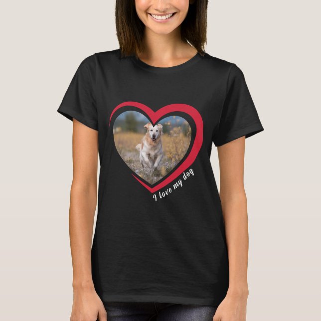 Dog Lover Custom Photo and Name Personalised  T-Shirt (Front)