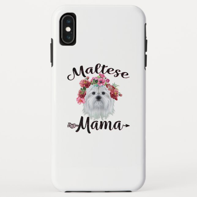 Dog Lover | Cute Maltese Mama Dog Flowers Florals Case-Mate iPhone Case (Back)