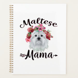 Dog Lover | Cute Maltese Mama Dog Flowers Florals Planner