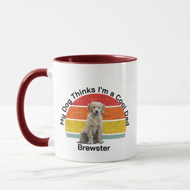 Dog Lover DAD Personalised - Cute Puppy Pet Photo Mug (Left)