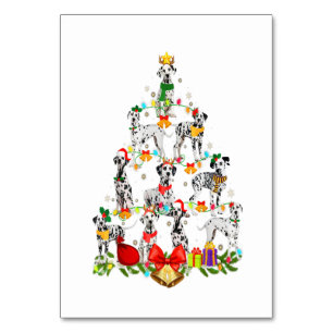 Dog Lover Dalmatian Tree Christmas Light Table Number