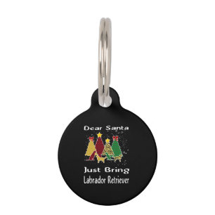 Dog Lover Dear Santa Just Bring Labrador Retriever Pet Tag
